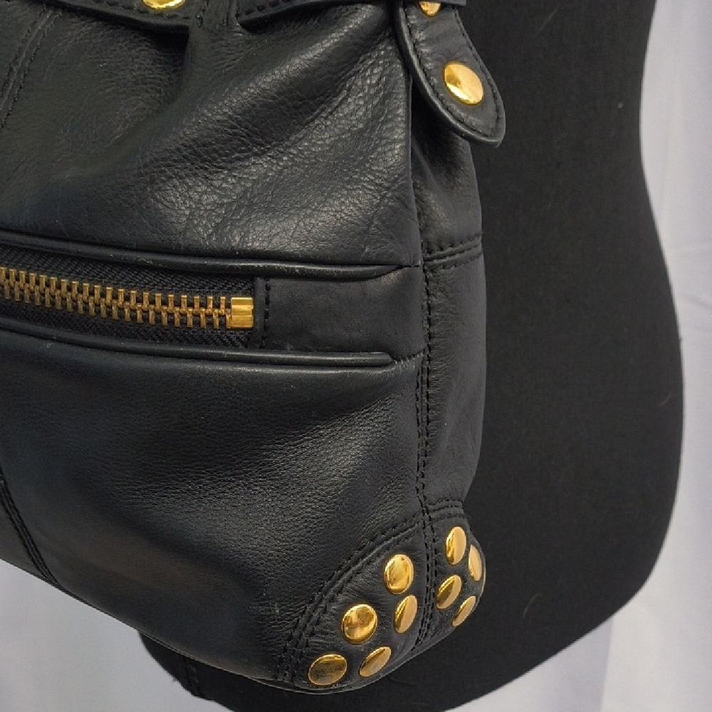 Y2K Steven By Steve Madden Black Leather Studded Shoulder Bag - Vintage - Picture 6 of 11